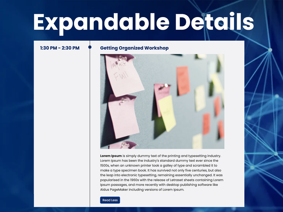 Expandable Agenda Details